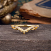 Luxurious Nature Inspired Moissanite Engagement Wedding Band Ring